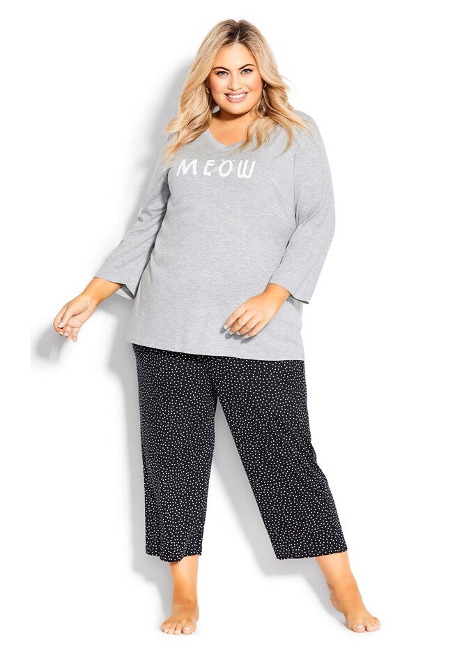 Meow Sleep Top, MEOW PRINT, hi-res image number 0