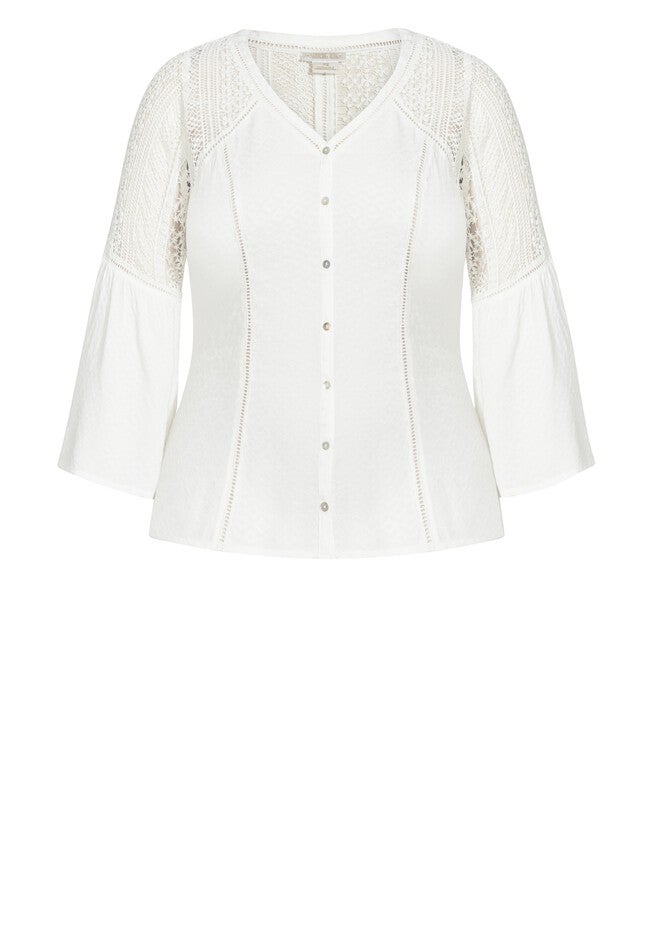 Sweet Dream Embroidered Top - ivory, WHITE, alternate image number null