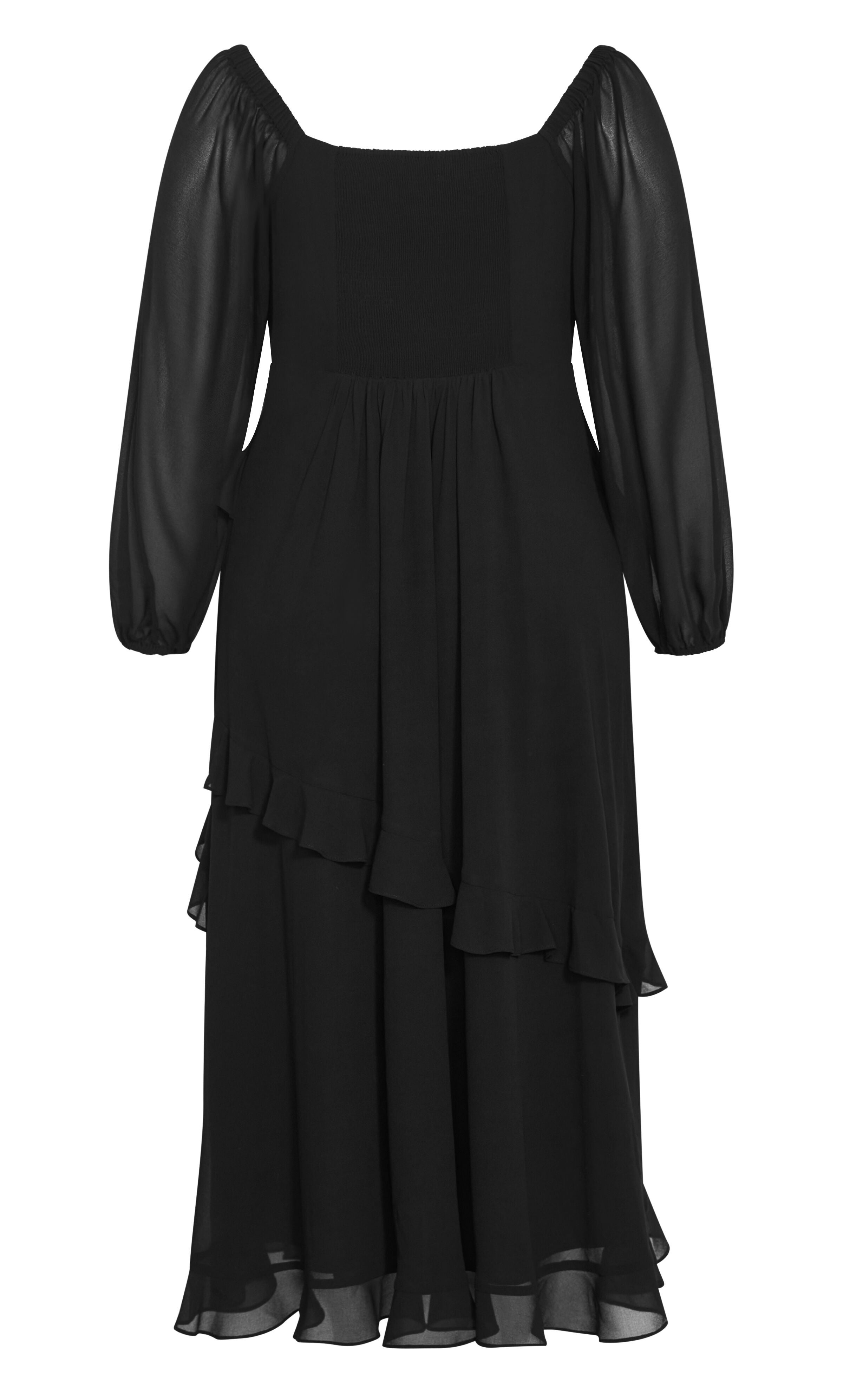 Shayla Long Sleeve Maxi Dress, BLACK, alternate image number 4