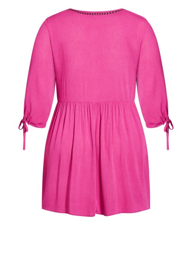 Sunset Embroidered Dress - fuchsia, PINK, alternate image number 3