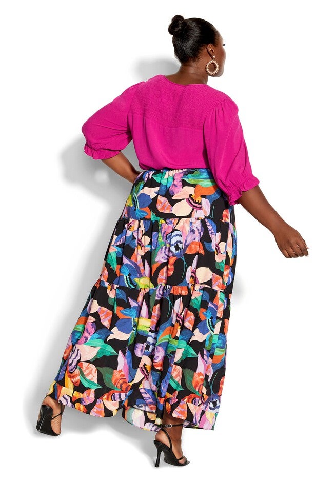 Revival Floral Skirt - black, BLACK, on-hover image number 1