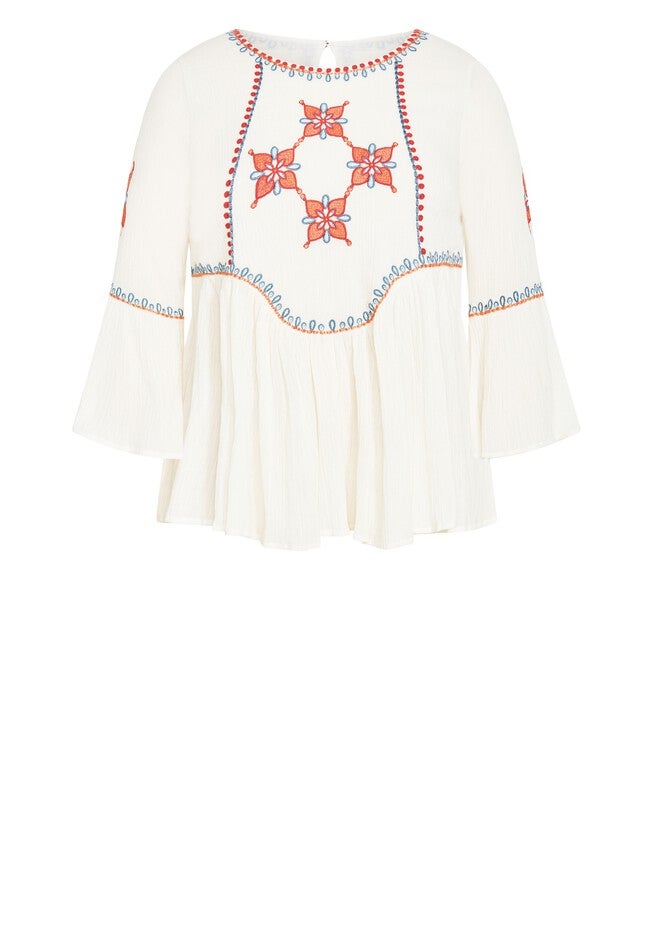 Liana Embroidery Top, IVORY, alternate image number 2