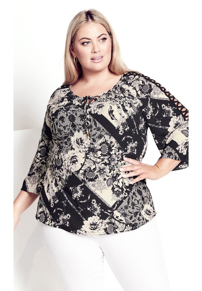 Emmeline Print Top, EFFORTLESS PATCH, alternate image number null