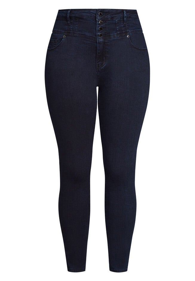 Harley Hi Waist Jean - dark denim, BLUE, alternate image number 3