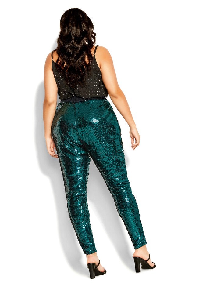 Sequin Party Pant - emerald, GREEN, alternate image number 4