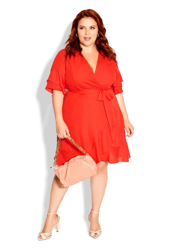 Isabella Dress - tigerlily, ORANGE, hi-res image number null