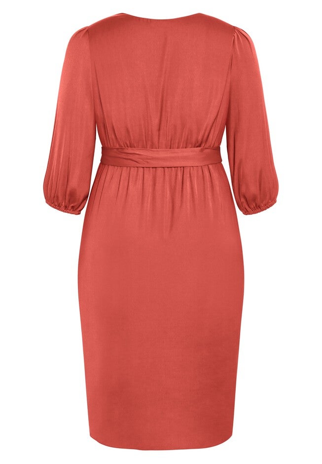 Opulent Elbow Sleeve Dress - toffee, BROWN, alternate image number 3
