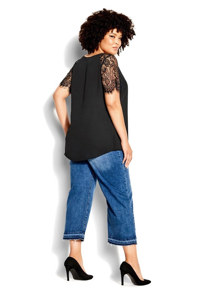 Botanical Lace Top - black, BLACK, alternate image number 2