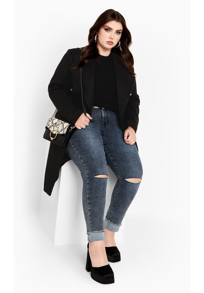 Sassy Military Coat - black, BLACK, on-hover image number 1