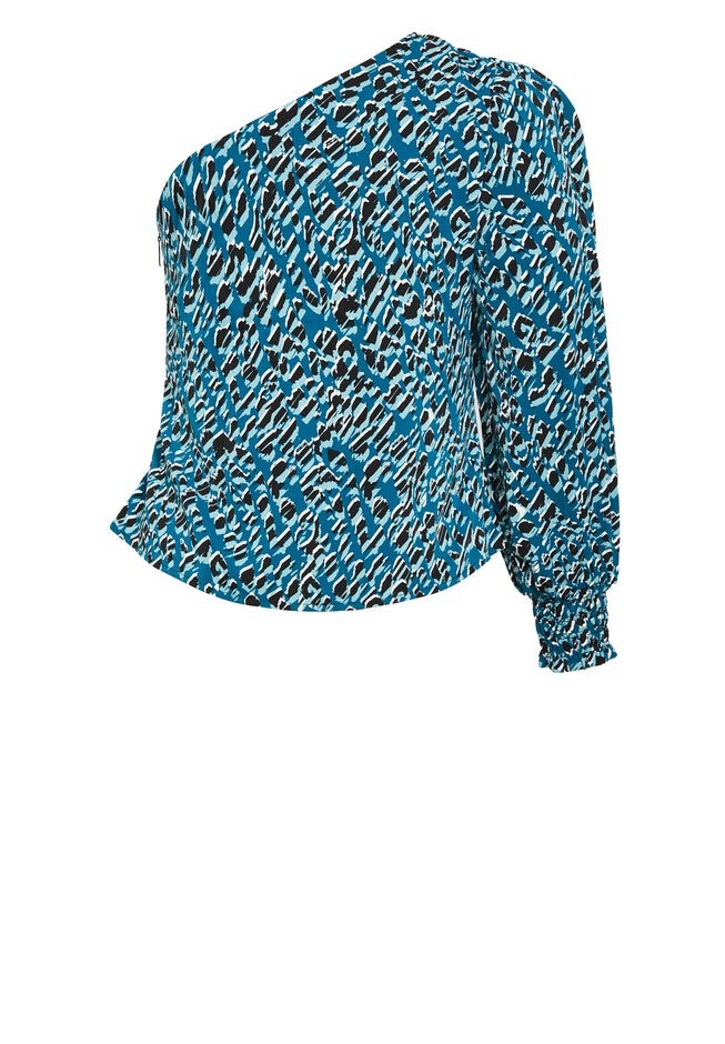 Eva One Shoulder Print Top, NOUVEAU, alternate image number 5