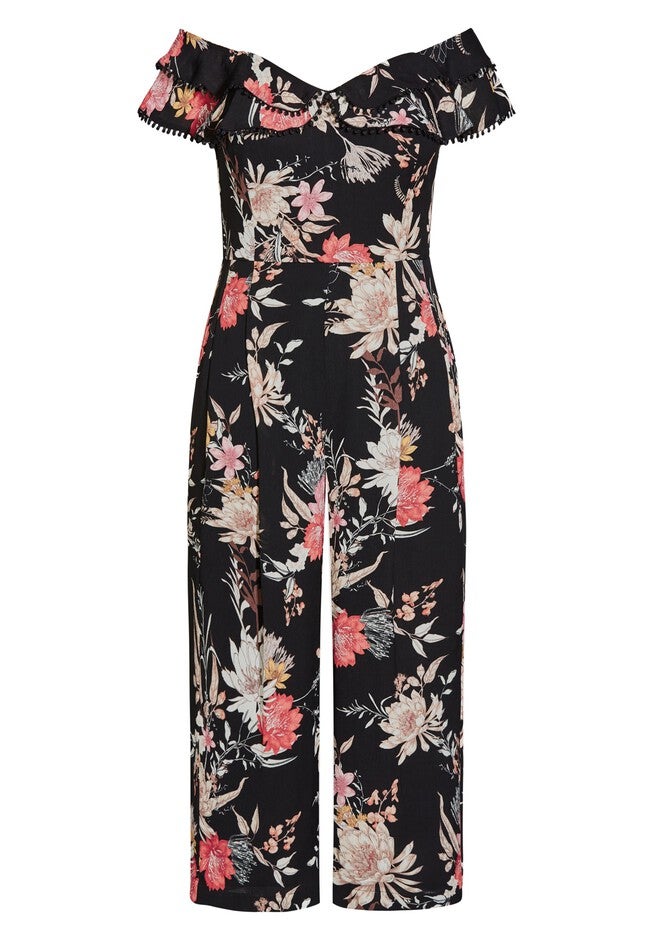 Botanical Jumpsuit - black, BLACK, alternate image number null