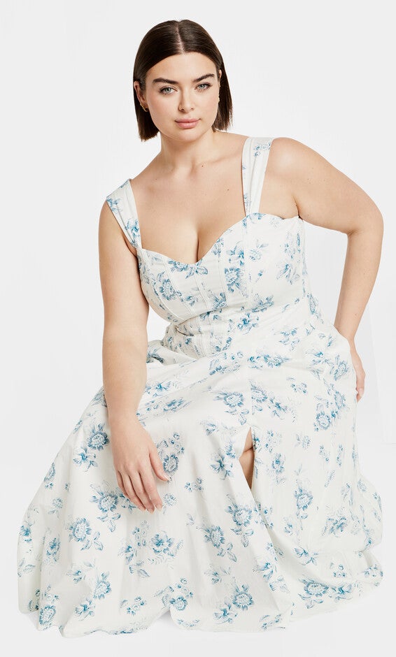 Marylou Print Dress - blue, ETCHED, alternate image number null