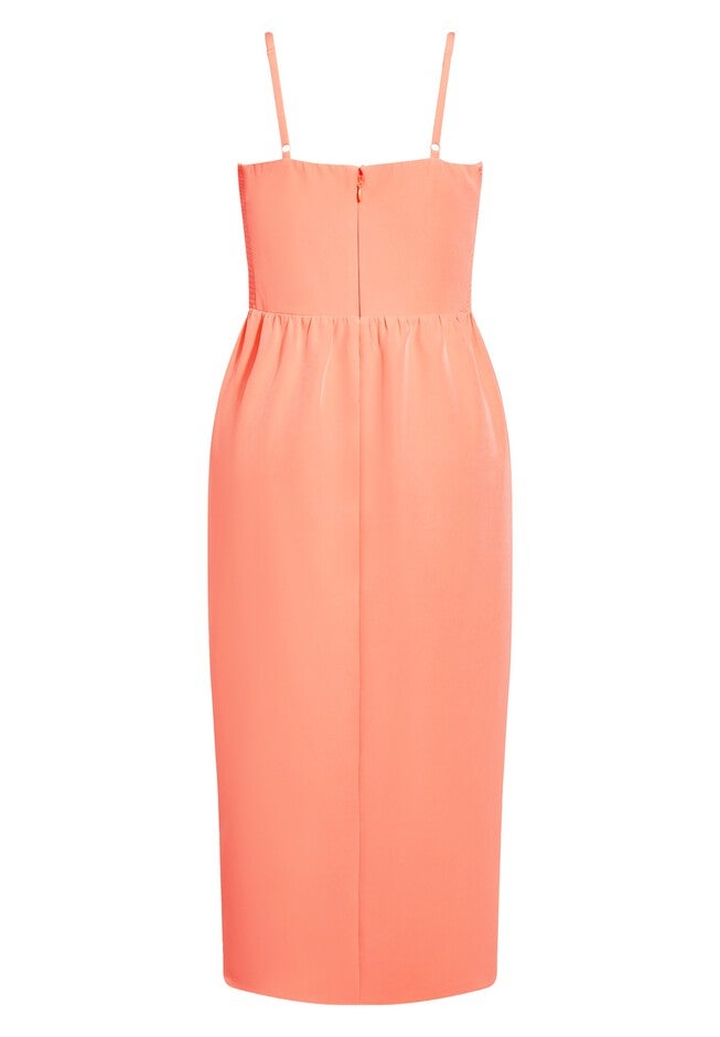 Sassy V Dress - melon, ORANGE, alternate image number 4