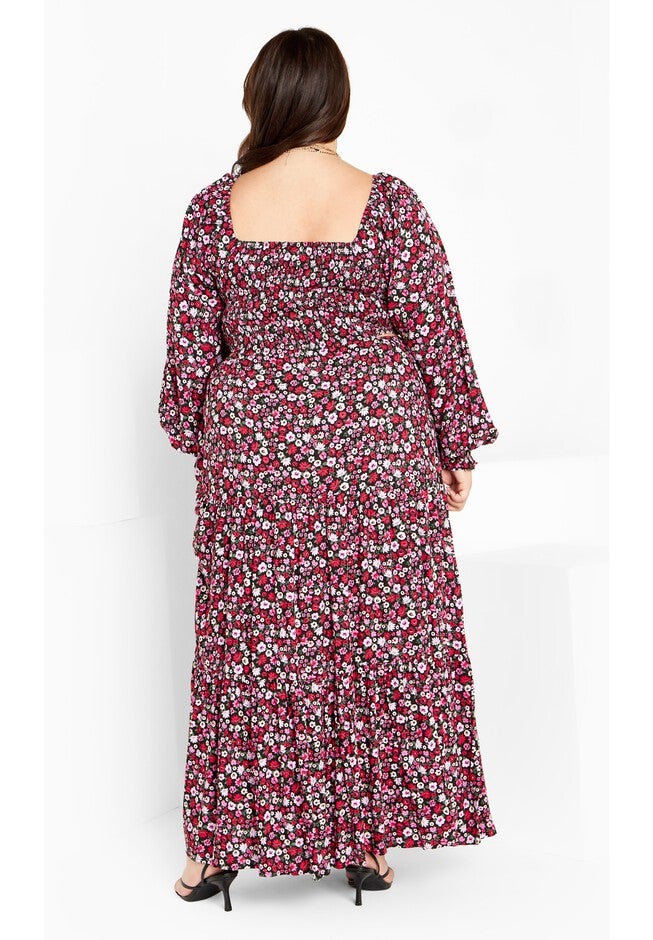 Lexie Print Maxi Dress - beet red, RED, alternate image number null