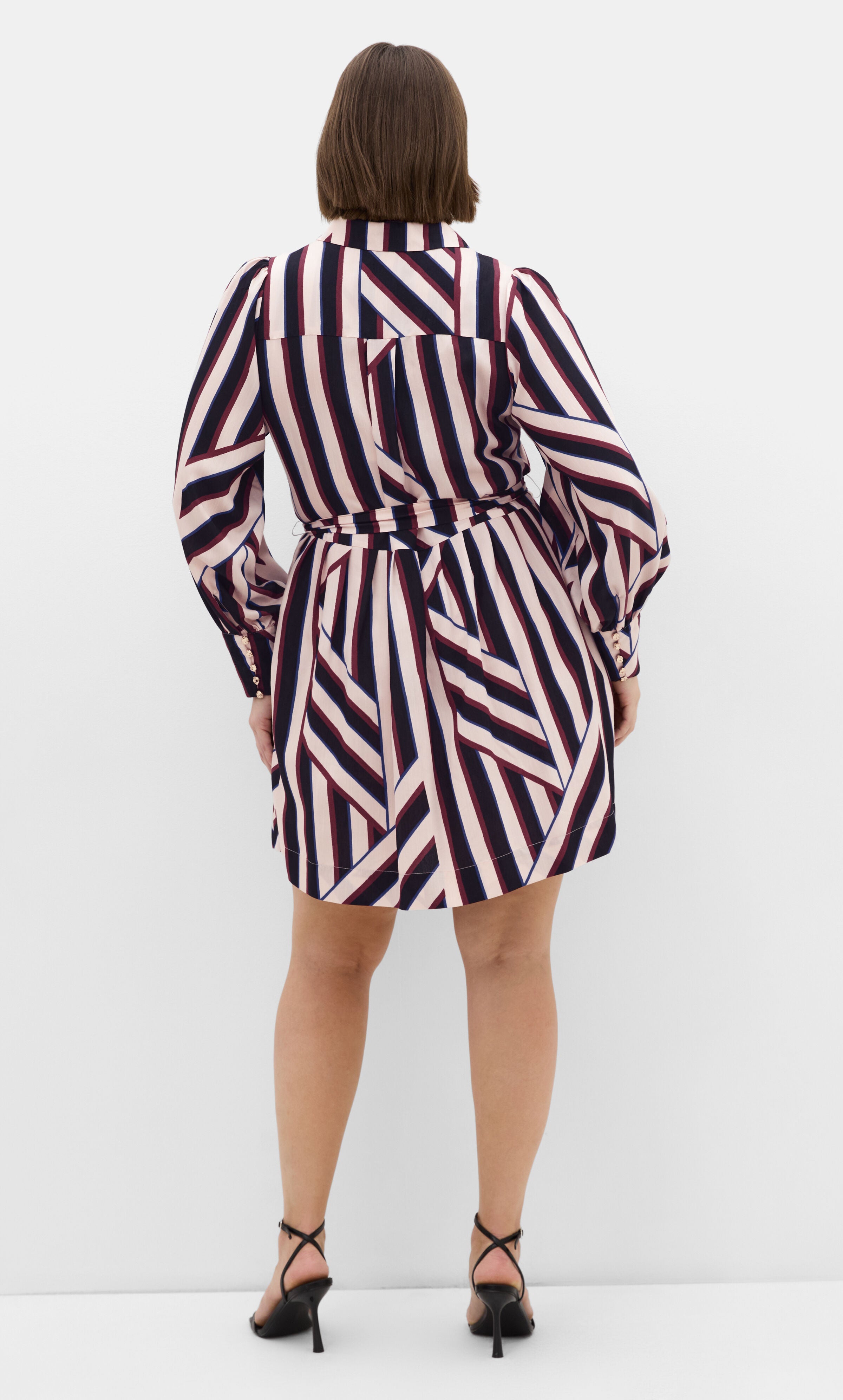Timeless Stripe Mini Dress, BLACK, alternate image number 2