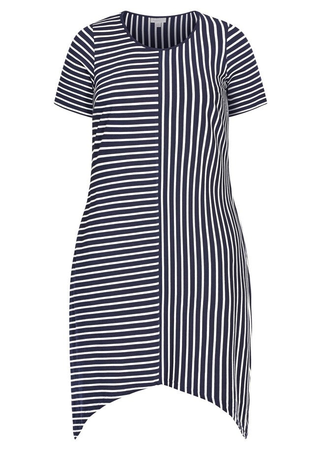 Zena Stripe Dress - navy, BLUE, alternate image number 3