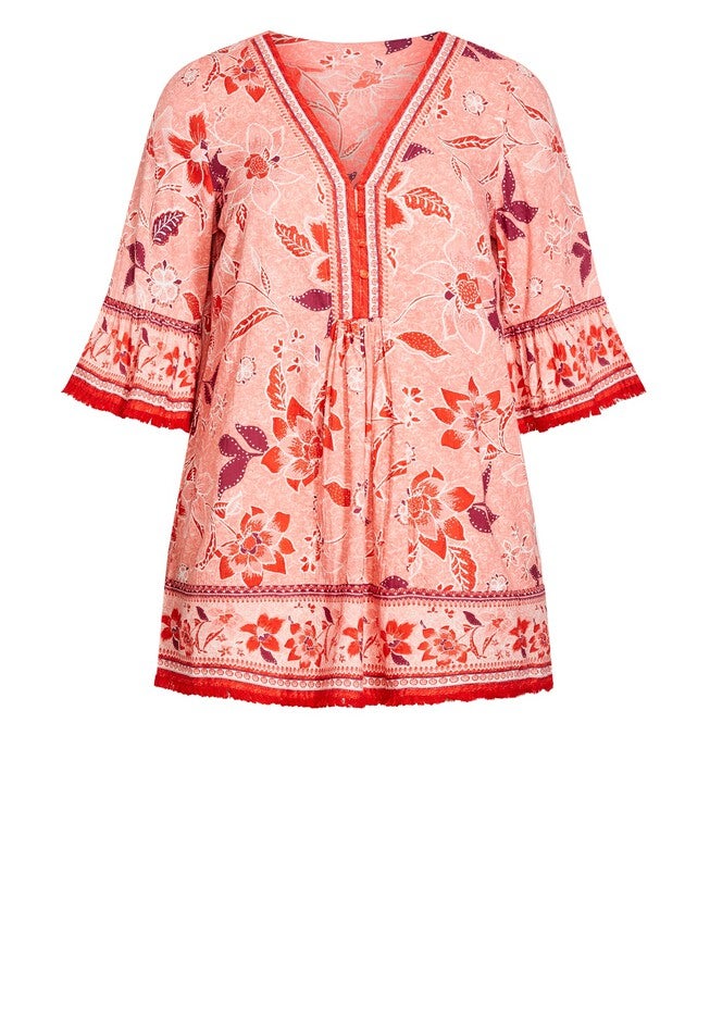 Kiani Crush Tunic, PINK ROYAL BLOOMS, alternate image number null