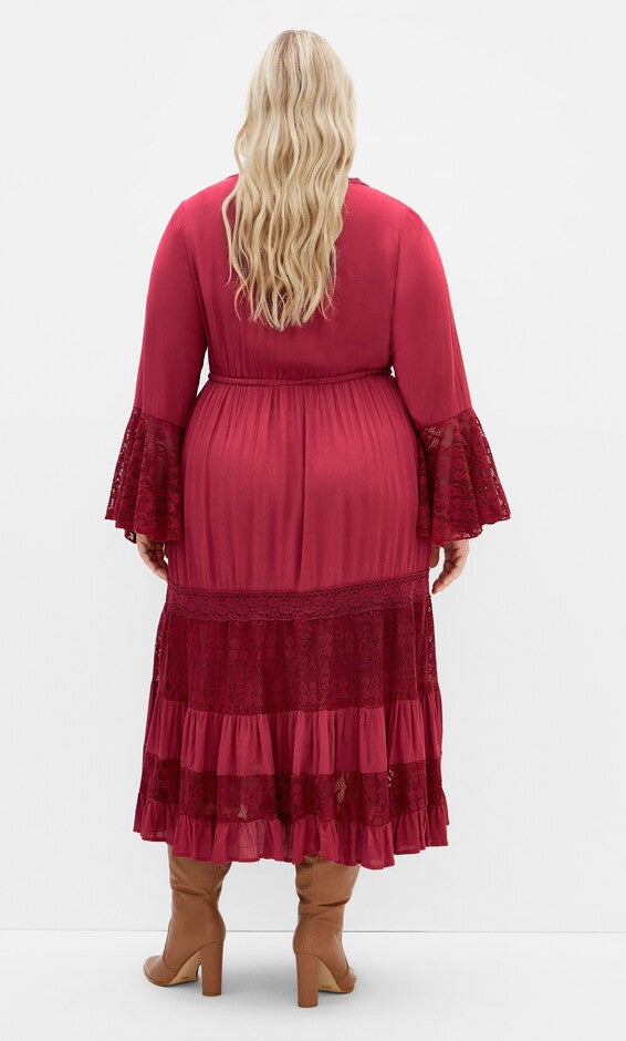 Tisha Lace Maxi Dress - shiraz, RED, alternate image number null