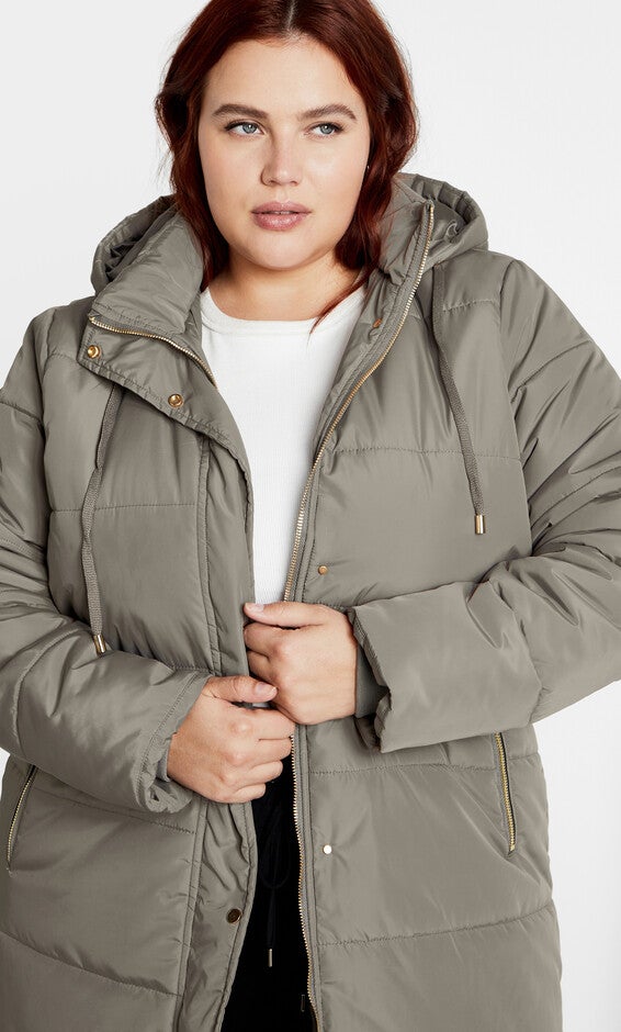 Darcy Puffer Jacket - sage grey, GRAY, hi-res image number null