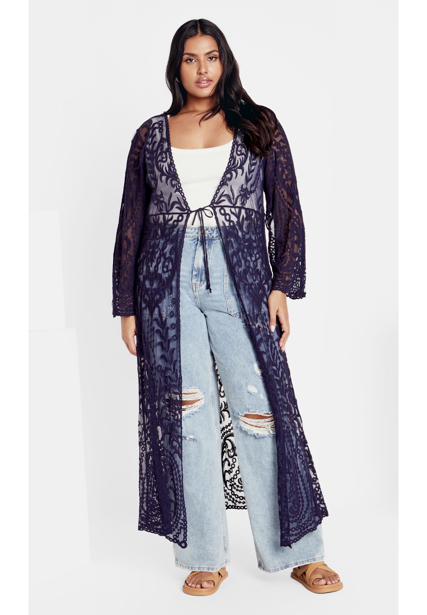 Pretty Thing Duster, NAVY, alternate image number 2