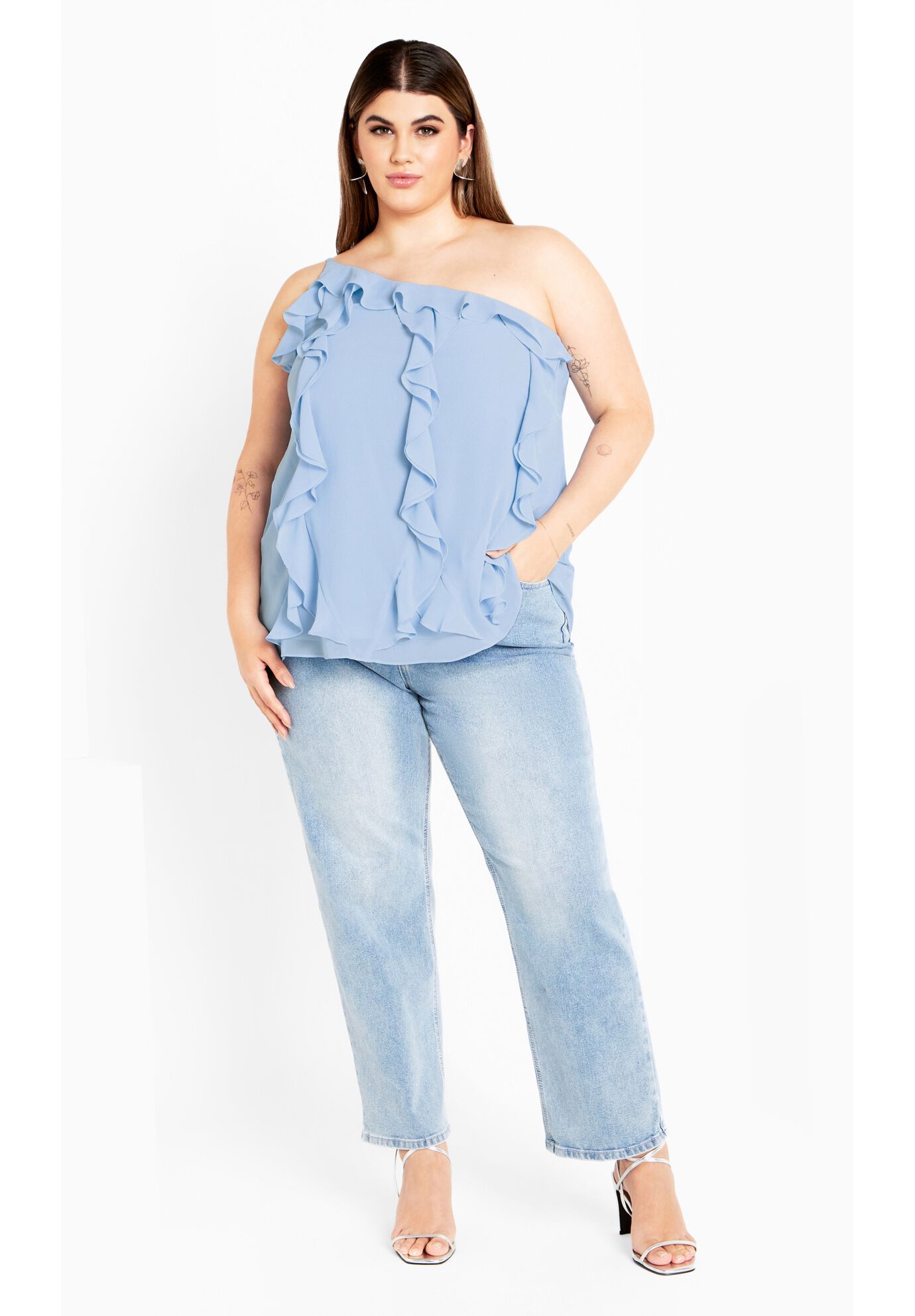 Ruffle Rita Top - baby blue, BLUE, alternate image number 2