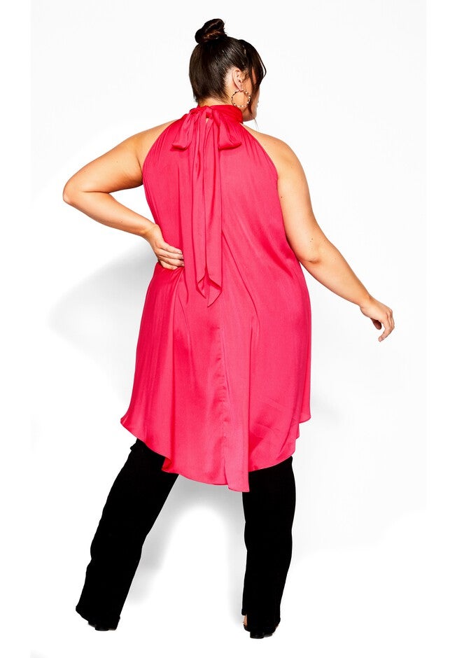 Hi Lo Shine Tunic - flamingo, PINK, on-hover image number 1