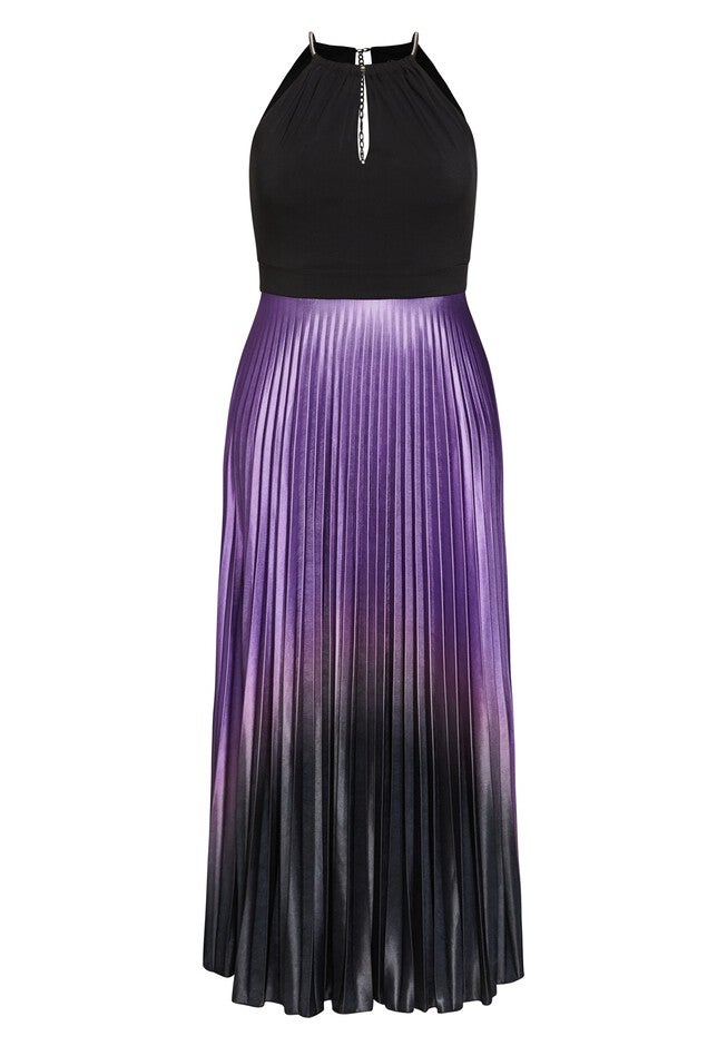 Pleated Ombre Maxi Dress - petunia, PURPLE, alternate image number null