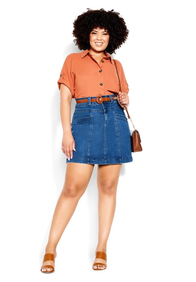 Coastal Skirt - mid denim, BLUE, hi-res image number 0