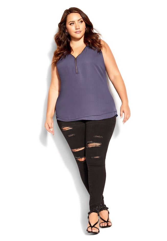 Sexy Zip Top - dusty lilac, GREY, alternate image number null