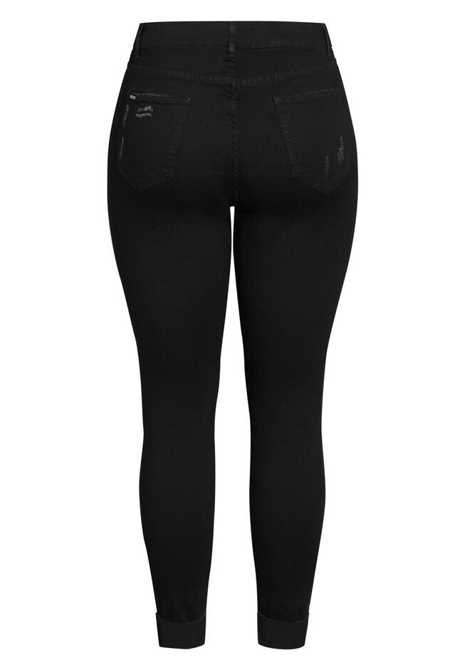 Harley Rebel Skinny Jean - black wash, BLACK, alternate image number 3