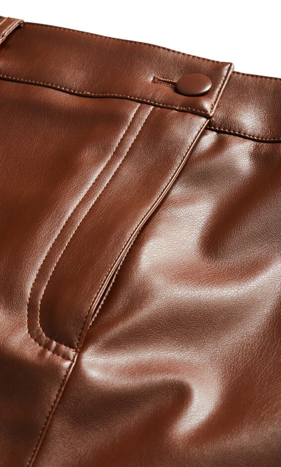 Faux Leather Ivy Skirt - nougat, NOUGAT, alternate image number null