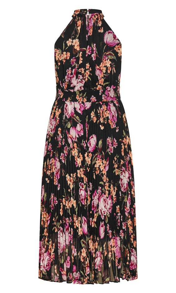 Sabine Print Dress - black petal, BLK PERFECT PETAL, alternate image number null