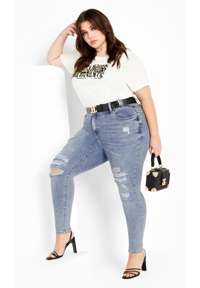 Harley Sassy Rips Jean - mid denim, BLUE, hi-res image number null