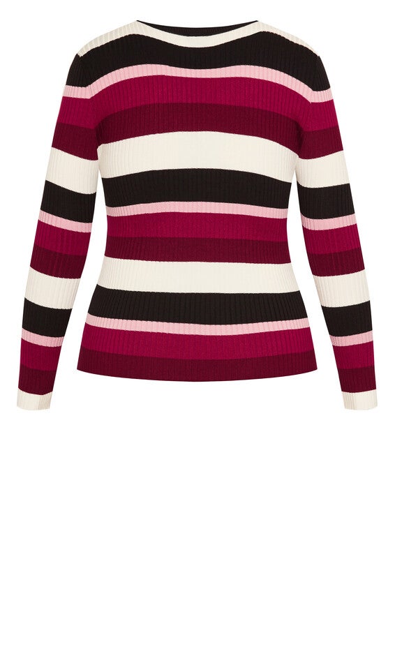 70's Stripe Jumper - berry, RED, alternate image number null