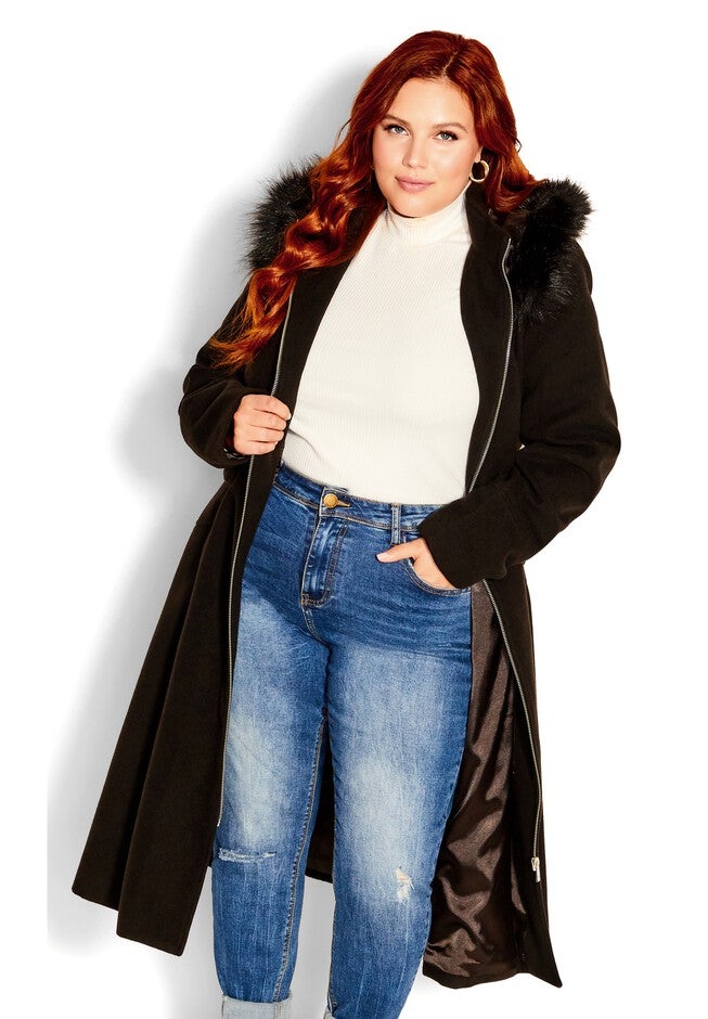 Miss Mysterious Coat - black, BLACK, hi-res image number 0