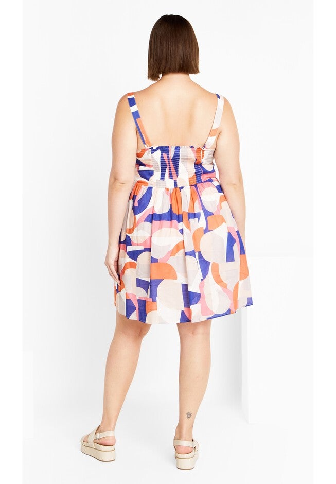Kylie Dress - white, ORANGE, on-hover image number null