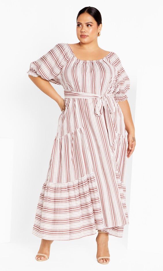 Jemima Dress - white, BROWN, hi-res image number 0