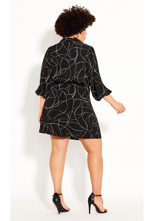 Relaxed Tie Dress - black, BLACK, alternate image number null