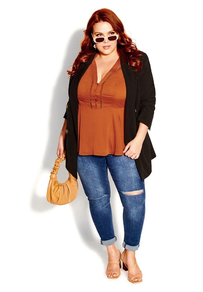 Button Love Top - toffee, BROWN, alternate image number null