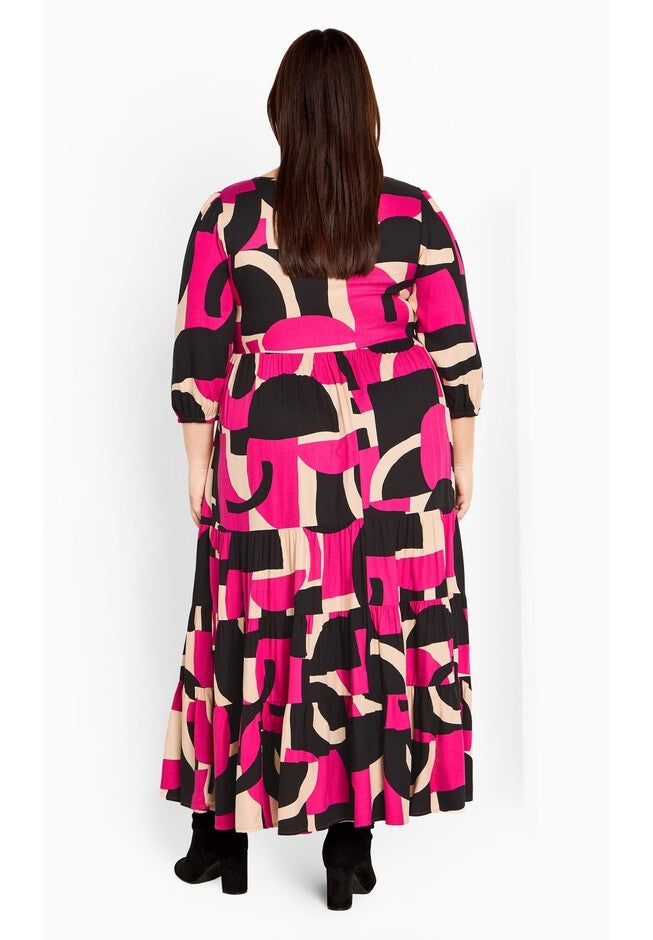 Gia Print Dress, MAGENTA PRINT, on-hover image number null