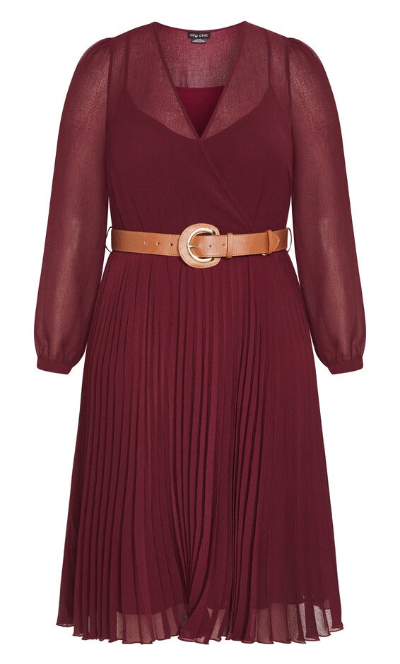 Precious Pleat Dress - oxblood, RED, alternate image number 4