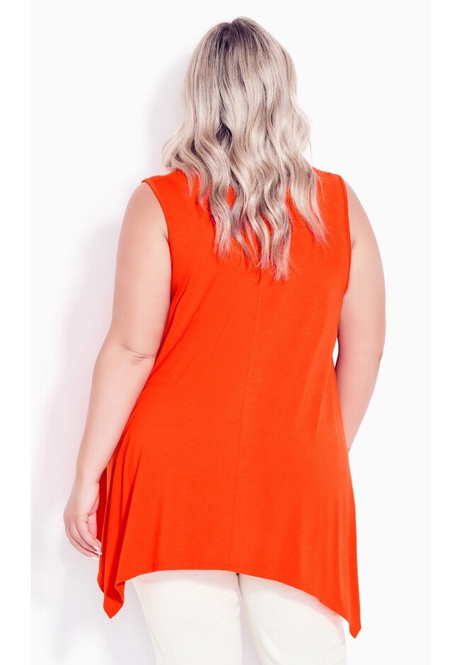 V Neck Swing Tank, ORANGE, on-hover image number 1