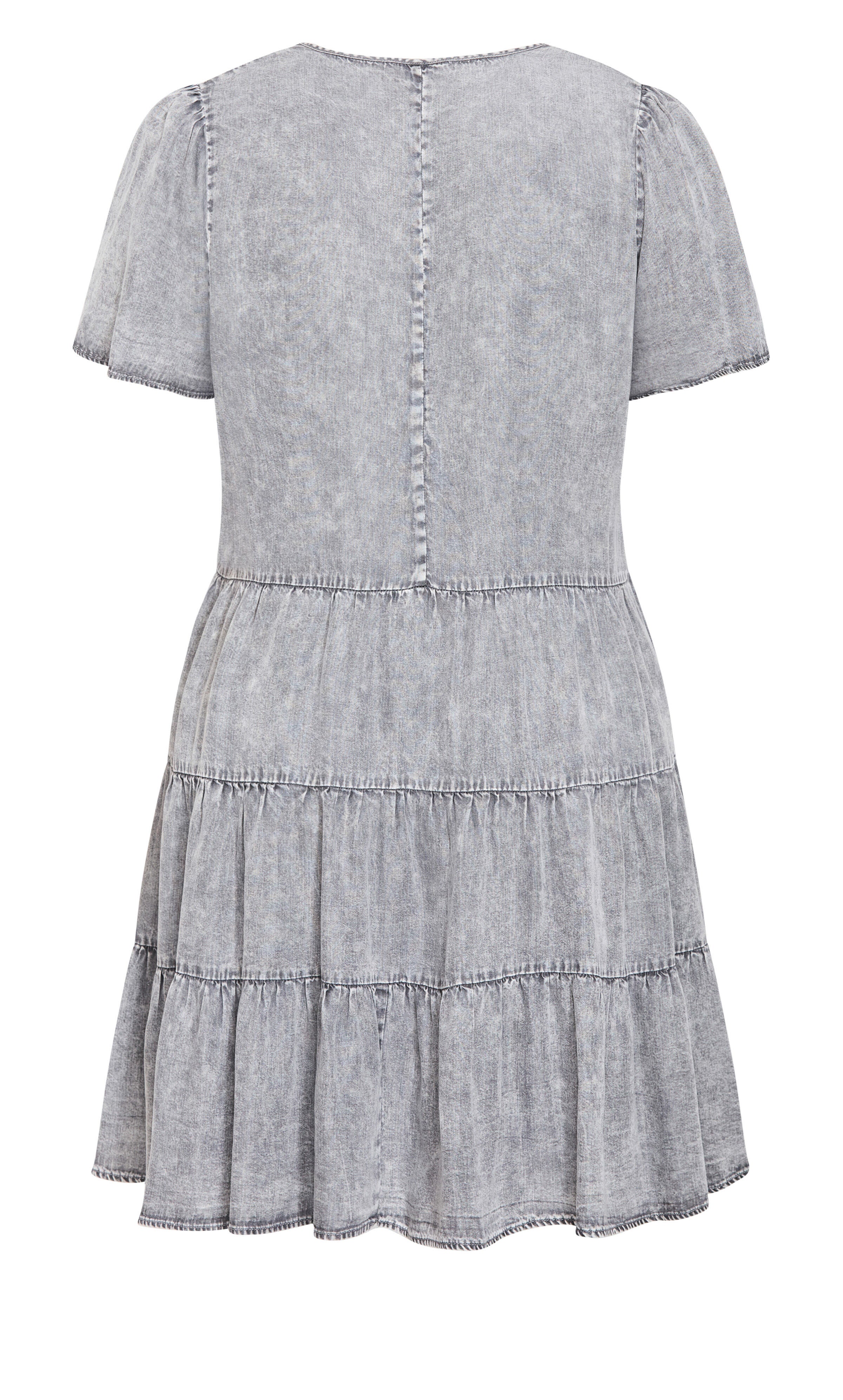 Denim Tier Dress - grey wash, GRAY, alternate image number 4