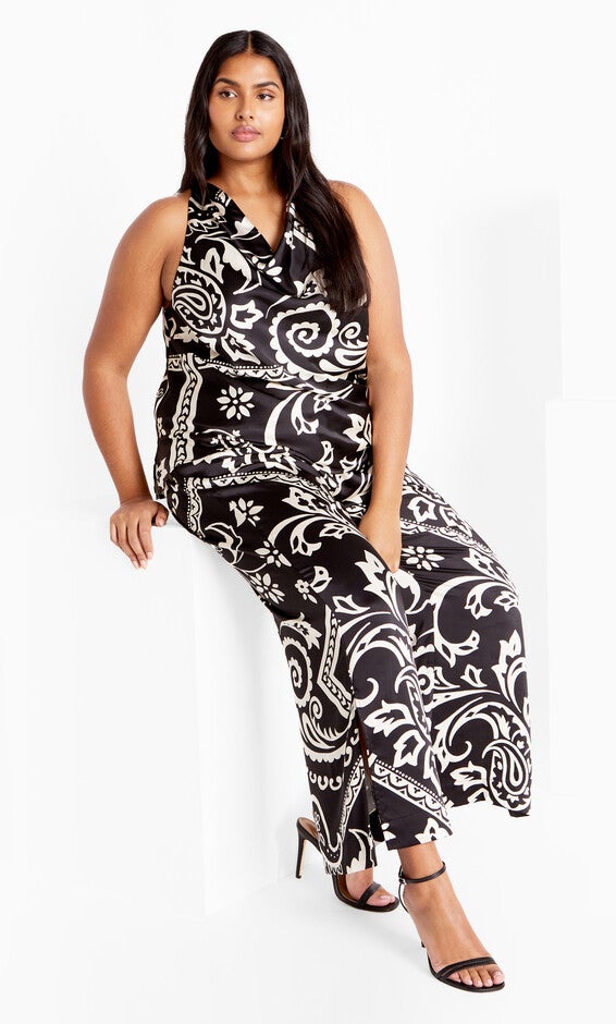 Sienna Print Pant - black, BLACK, alternate image number null