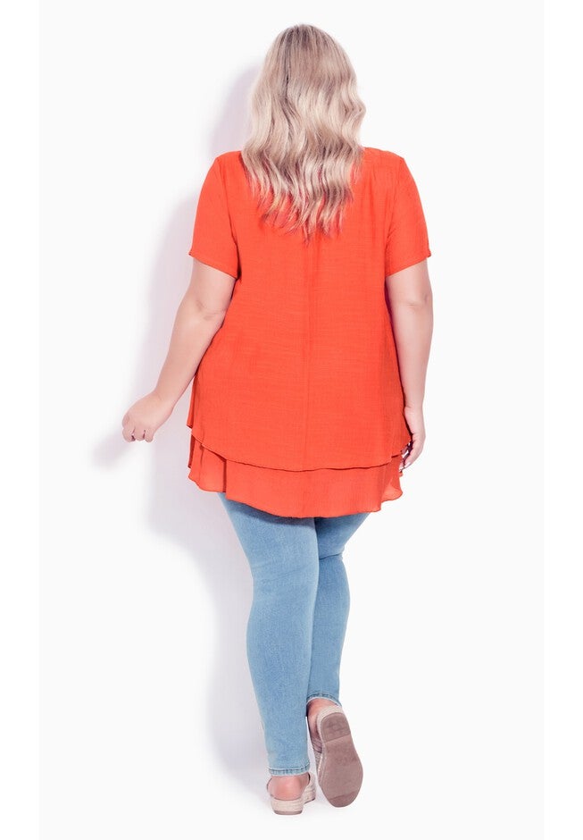 Marion Caged Tunic, TANGERINE, alternate image number 2