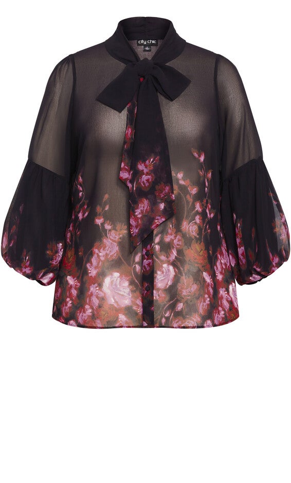 Romance Border Shirt - black, BLACK, alternate image number 3