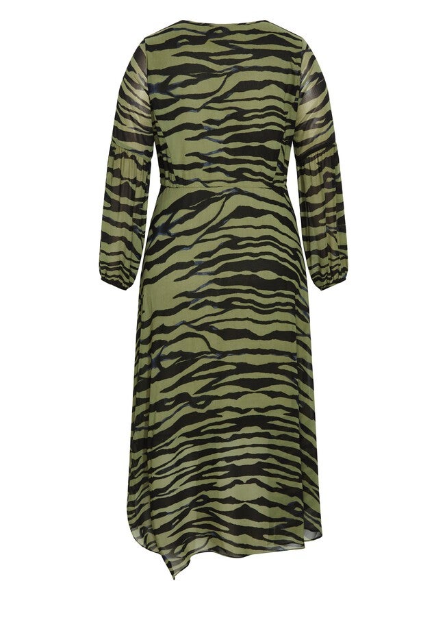 Lorena Dress, GREEN ZEBRA STRIPES, alternate image number null