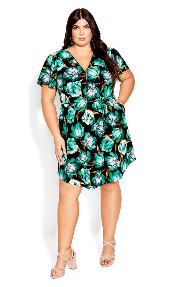 Tulip Dress - black, BLACK, hi-res image number null