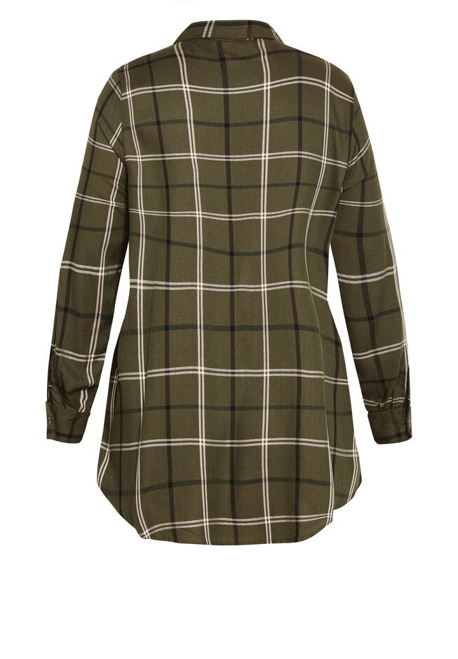 Kylee Check Shirt, KHAKI, alternate image number 3