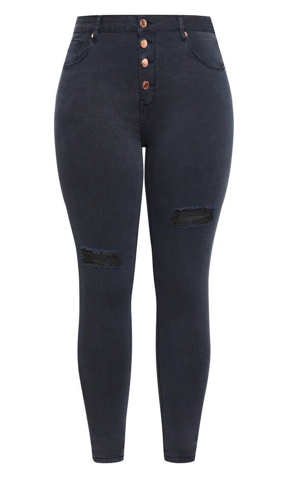 Classic Buttons Jean - midnight, BLUE, alternate image number 2